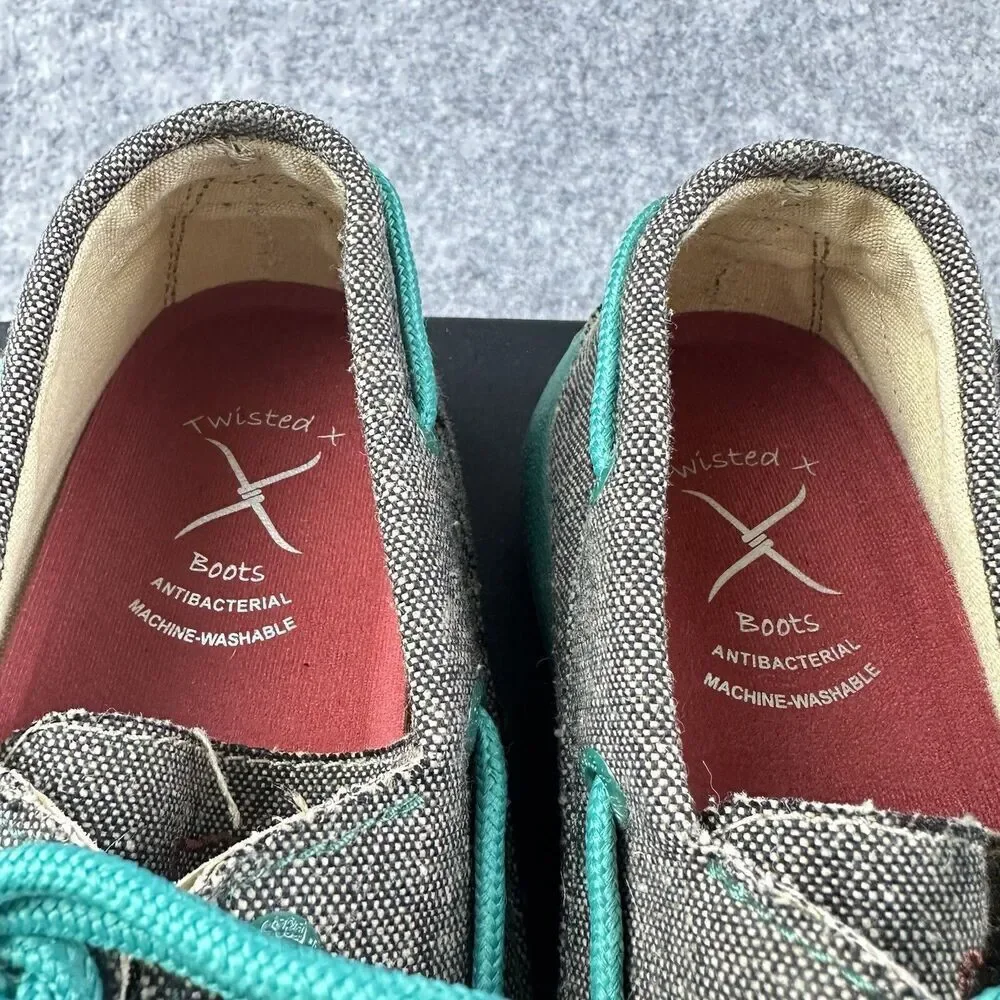 Twisted X ECO Boat Shoes Driving Mocs Womens 6.5M WDM0085 Western Outdoors Teal
